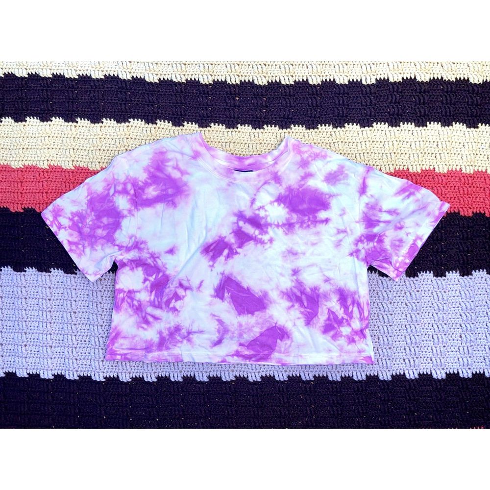 Pink / Magenta Tie Dye Crop T-Shirt by Volcom, Size Small